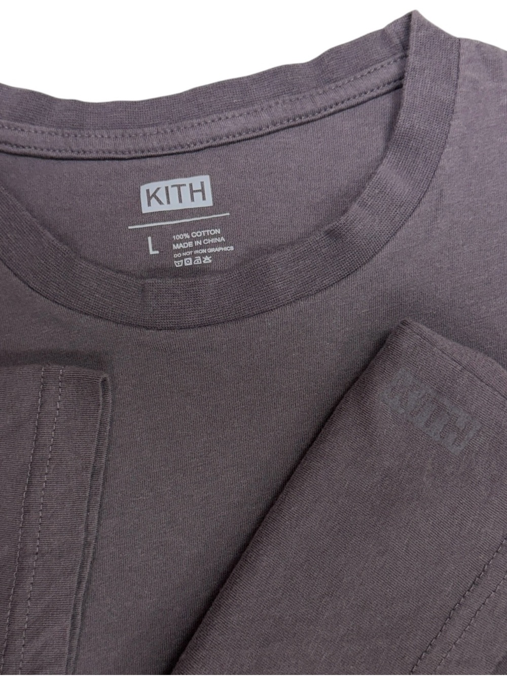 Kith Shirt Men Large Battleship LAX Tee Short Sleeve Elevated Basic Blank Cotton